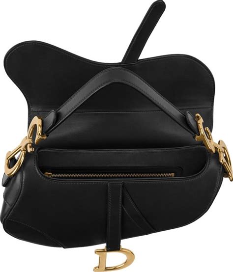 dior saddle bag black inside.